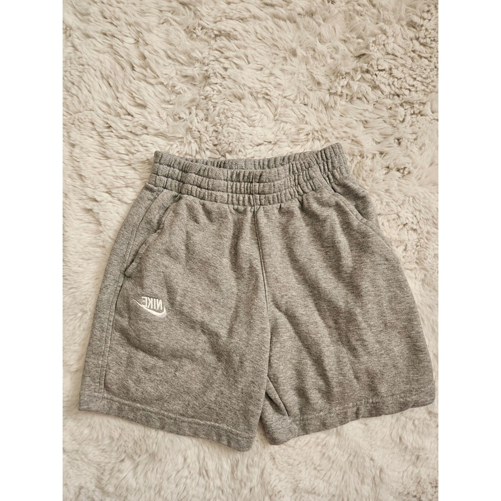 Kids Gray Nike Fleece Sweat Shorts Size M Athletic Lounge Shorts